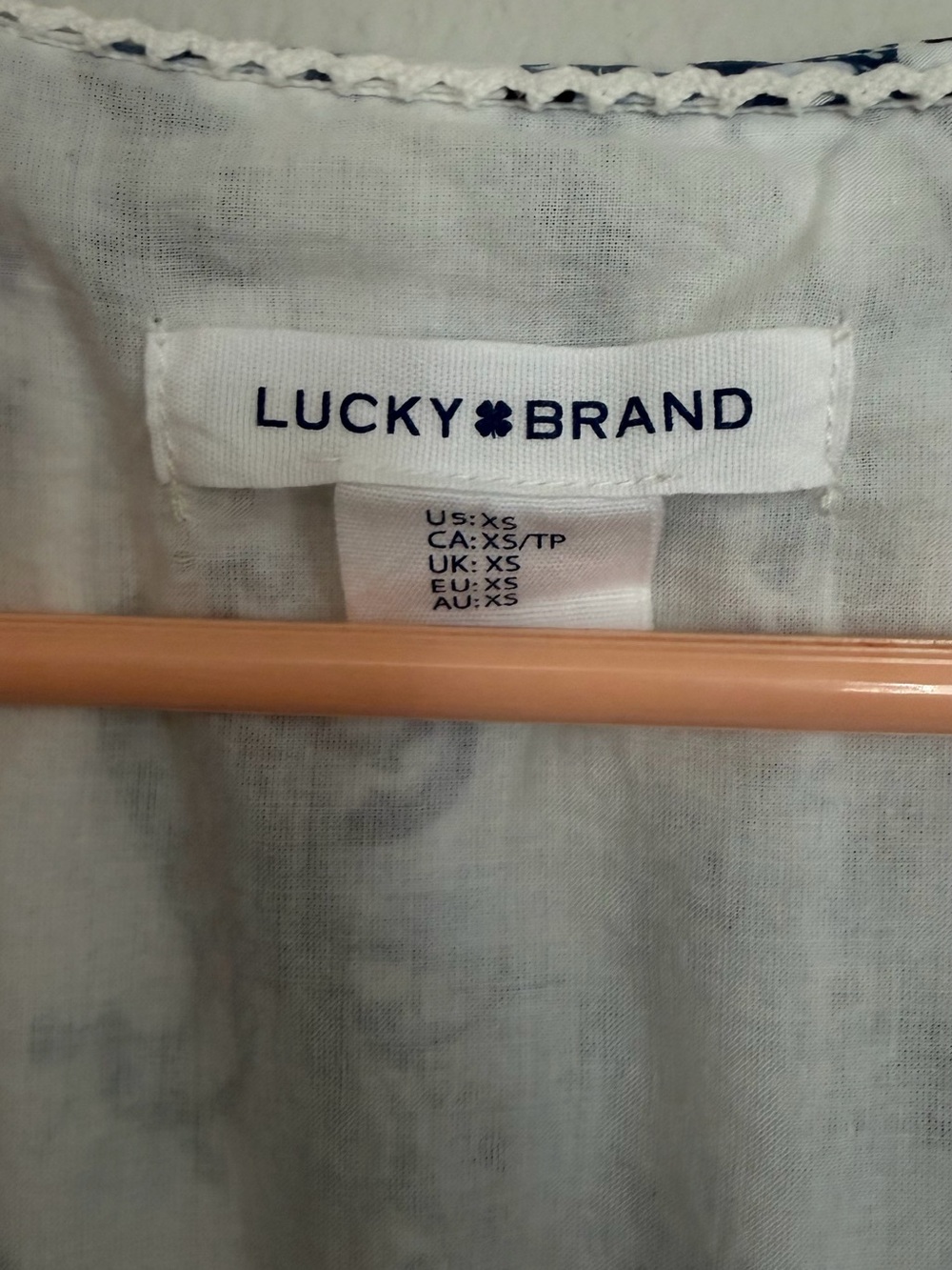 Lucky Brand White dress with Navy Logo Detail